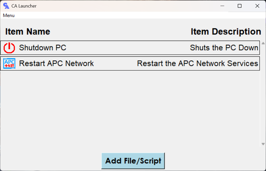 CA Launcher Main Window